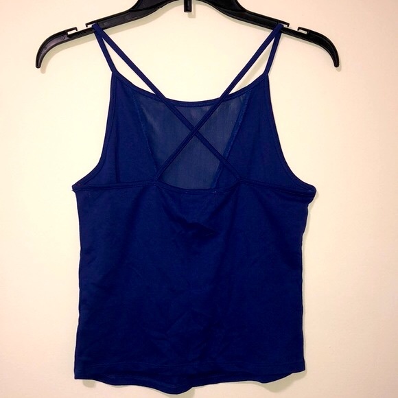 Royal Blue Tank With Mesh Cutout, Size: S - Picture 4 of 6